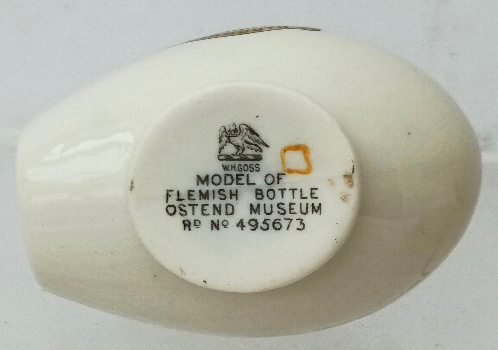 Antique English W.H. Goss Porcelain ~ Ostend Flemish Bottle ~ A.C.C. No. 217 ~ Barmouth - Image 2
